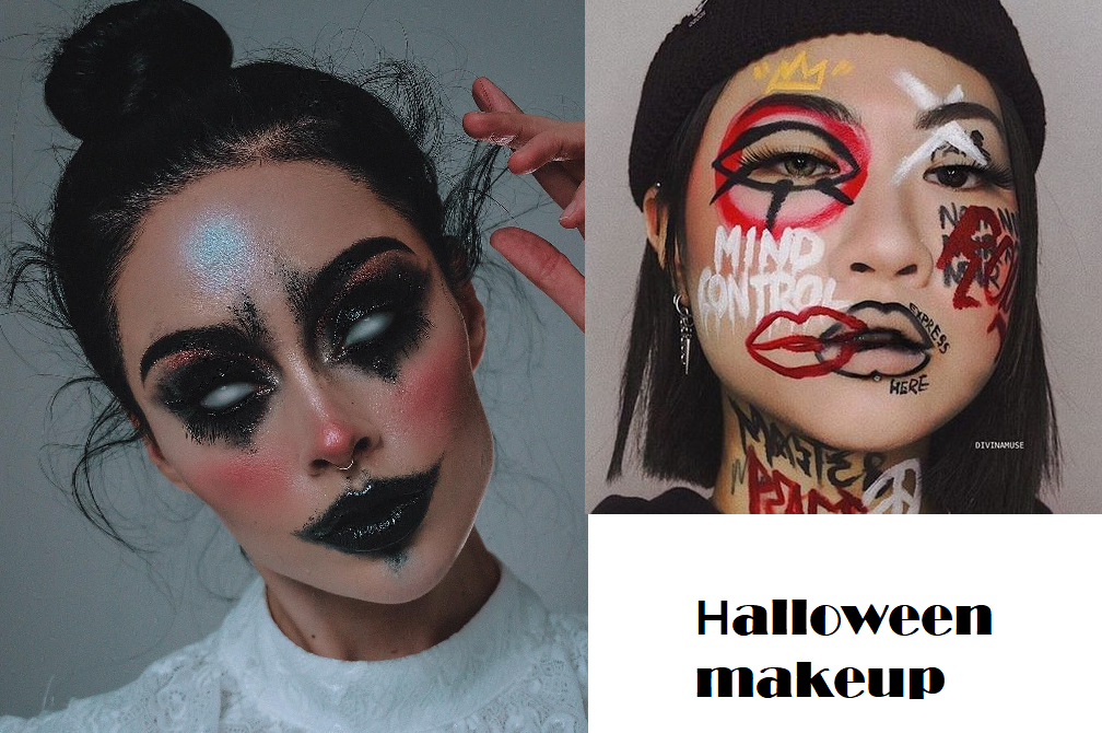 Легкий макияж на Хэллоуин для девушек